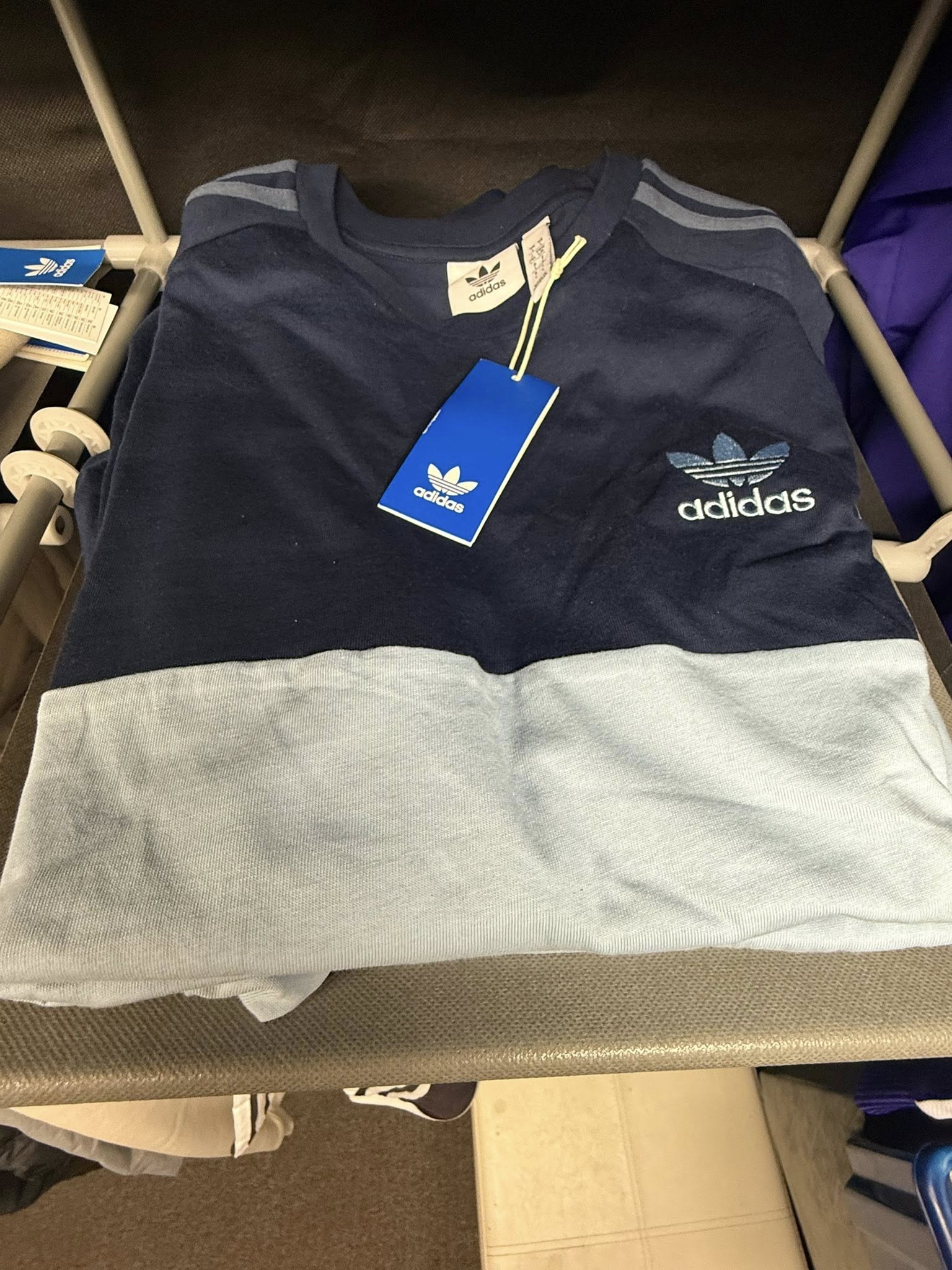 Adidas  Originals Blue Panel T-Shirt